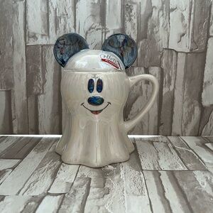 Opalescent Ghost Mickey Mug with Lid